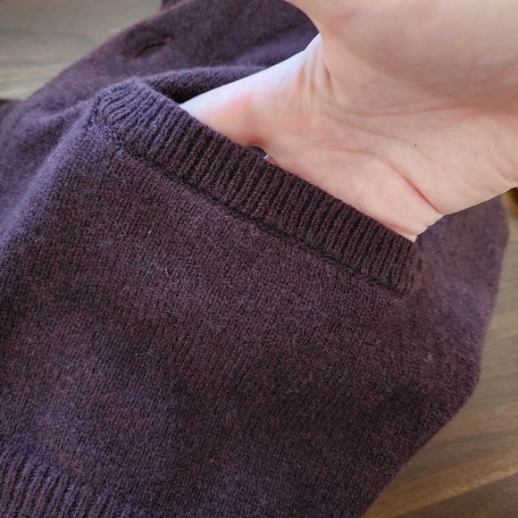 Men's Goodthreads Lambswool Burgundy Cardigan Shawl with Pockets - Picture 6 of 8